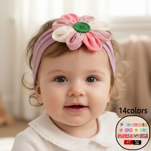 Fascia per Capelli con Fiori per Neonati in Morbido Poliestere Elastico per Neonata Bambina Accessori per Fotografia