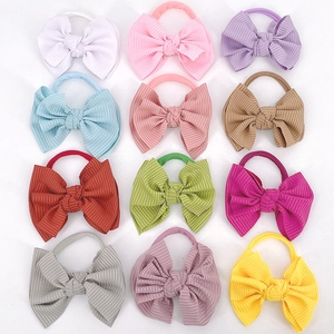 Lot de 12 bandeaux à nœuds colorés en tissu côtelé pour bébés et tout-petits en couleurs variées