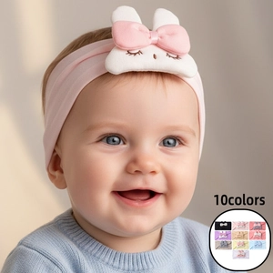 Elastic Polyester Baby Headband Soft Cute Plush Bunny Bowknot For Newborn Infants Toddlers Girls Kids Hair Accessories