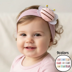 Cute Baby Soft Polyester Hairband With Plush Bee Decoration For Infants Toddlers Girls Sweet Hair Accessories Headpiece Gift