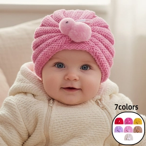 Cute Rabbit Baby Knit Beanie Hat Winter Warm Infant Turban Hat For Boys Girls Soft Solid Color Knitted Children Skull Cap