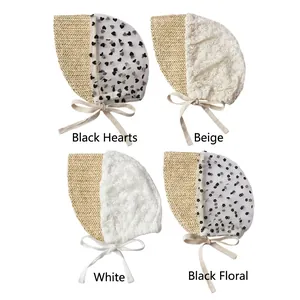 Breathable baby sun hats in four styles including lace and floral patterns with ties