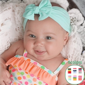 Soft Elastic Baby Bowknot Headbands Tie-Dye Decorative Turban Hair Bands For Toddler Infants Kids Fashion Headwear