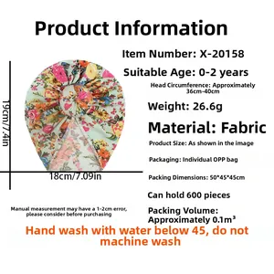 Specifiche dettagliate del cappello a ciambella boho per neonati con stampa floreale