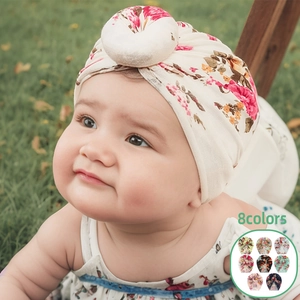 Cappello a Turbante per Neonati in Poliestere con Stampa Floreale Tie-Dye Nodo a Ciambella Fascia Morbida per Bambine