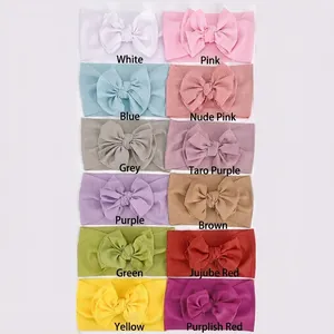 Lot de 12 bandeaux à double nœud rayé en couleurs variées pour bébés et enfants