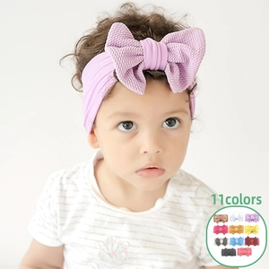 Soft Waffle Texture Baby Bow Headband High Elastic Newborn Turban Headwrap For Infant Toddler Girl Hair Accessories Gift