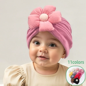 Baby Turban Hat Soft Polyester Floral Infant Headwrap Cute Beanie Hat For Toddler Girls Newborn Hospital Cap Hair Accessories