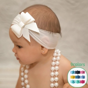 Newborn Baby Nylon Headband Candy Color Soft Large Bowknot Hair Band Princess Turban Infants Toddlers Girls Hair Accessories