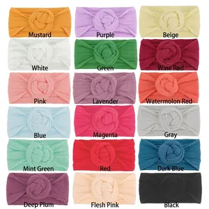 Gamma di 18 fasce colorate in nylon morbido per bambine neonate in vari colori