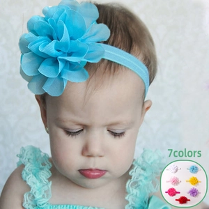 Baby Girl Elastic Headband Large Chiffon Flower Hair Band Soft Comfortable Toddler Infant Headwear Hair Accessories