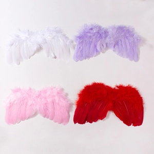 Ailes d'ange en plumes pour bébé en blanc violet rose et rouge pour accessoires photo