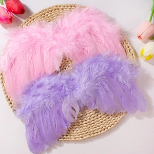 Ailes d'ange en plumes roses et violettes pour nouveau-nés et accessoires de fête