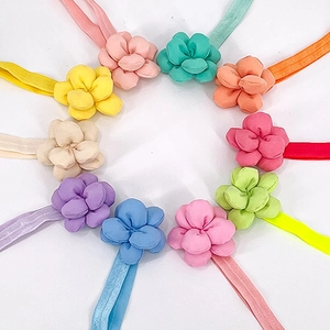 Fasce elastiche per neonati con fiori in tessuto colorati in 11 varianti di colori vivaci