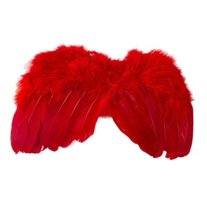 Ailes d'ange en plumes rouge vif classiques pour costumes et accessoires cheveux