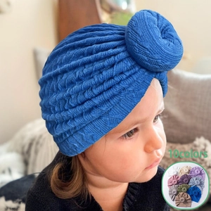 Baby Turban Hat Donut Knot Cable Knit Soft Warm Beanie For Newborn Infant Toddler Girl Daily Photography Accessories