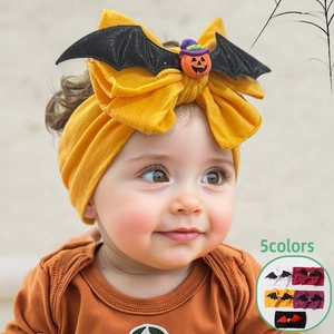 Halloween Baby Headband Bat Wings Bow Pumpkin Wizard Hat Elastic Nylon Hair Band For Toddler Infant Party Hair Accessory
