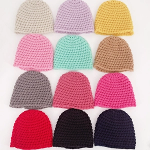 Toddler knitted winter hat in 12 assorted colors with thick ribbed warm texture