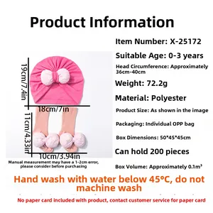 Détail du lot bonnet et chaussettes rose pour nouveau-né avec nœuds et dimensions