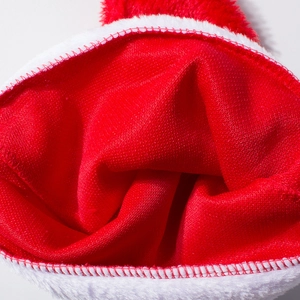 Bonnet de Noël classique rouge et blanc pour enfants avec doublure en tricot de qualité
