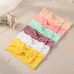 Ensemble de Bandeaux à Nœud pour Bébé en Polyester Souple Bandeaux Élastiques Tie Dye Accessoires Cheveux Princesse
