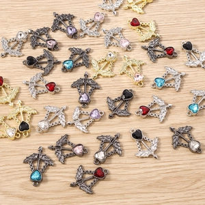 Arrow and heart charms for DIY jewelry making in multiple colors and metallic finishes