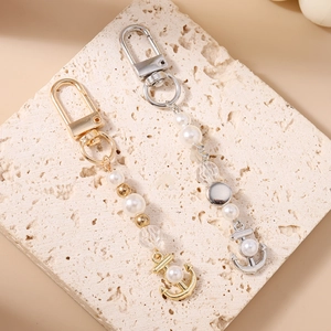 Pendentifs ancre à la mode avec perles fantaisie et perles en métal dorées et argentées