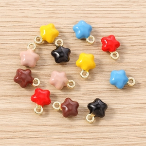 Pendentifs étoiles colorés en alliage pour création de bijoux DIY en émail varié