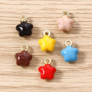 Breloques en Étoile Multicolores en Alliage de Zinc pour la Fabrication de Bijoux Pendentifs Pentagramme en Émail pour Collier Bracelet DIY
