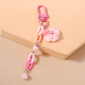 Bijou de téléphone chaîne rose avec pendentif nuage et perles d'étoiles élégantes