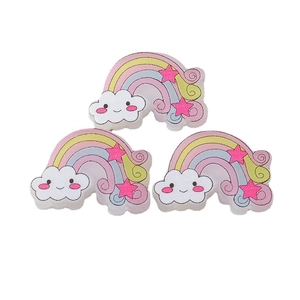 Rainbow and smiling cloud resin pendants for DIY jewelry making and craft projects