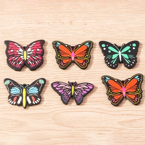 Set of six colorful butterfly charms for DIY jewelry making and keychain accessories
