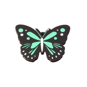 Creative butterfly pendant charm for DIY jewelry with mint green patterns and black base