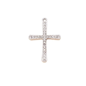 Pendentif croix géométrique en argent avec cristaux étincelants pour bijoux et colliers