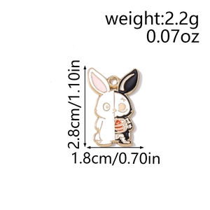 Halloween cartoon rabbit skull alloy charms for DIY jewelry making set of 10 pieces
