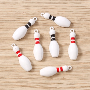 Mini Breloques Quille de Bowling en Alliage Style Sport pour DIY Collier Bracelet Porte-clés Accessoires de Fabrication de Bijoux