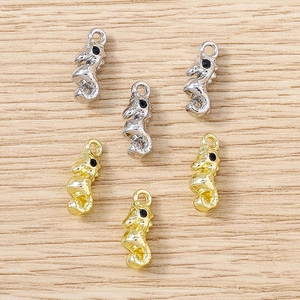 Pendentifs hippocampe pour bijoux, lot de 6 pièces en métal doré et argenté brillant