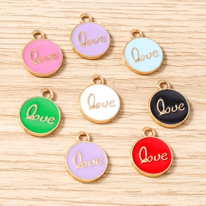 Colorful enamel heart love charms for DIY jewelry making earrings bracelets and necklaces
