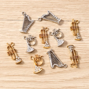 Pendentifs instruments de musique avec strass pour création de bijoux DIY élégants
