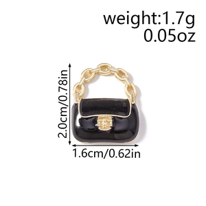 Schwarzer und goldener Handtaschen-Anhänger für DIY-Schmuck mit Maßen und Gewicht