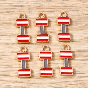 Dijes de Mancuernas de Aleación de Zinc Esmalte de Aceite de Goteo Colgantes para Creación de Joyería DIY Collares Pulseras Llaveros Tema Deportivo