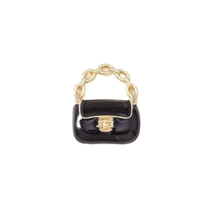 Lot de 10 pendentifs sac à main noir et doré pour création de bijoux DIY mode