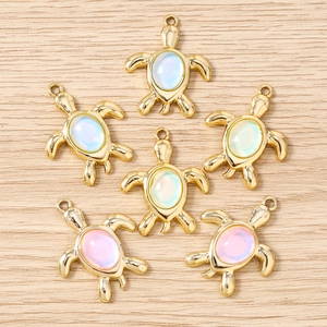 Lot de 6 pendentifs tortues colorés en alliage et résine pour bijoux artisanaux