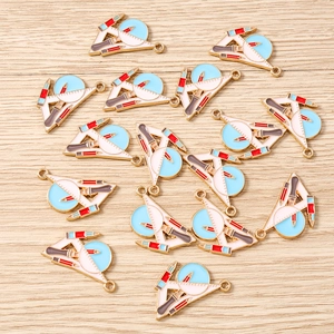 Pendentifs en émail pour papeterie avec règle et crayon pour la création de bijoux DIY