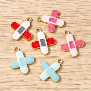 Creative Bandage Shape Alloy Enamel Pendants For DIY Jewelry Making Necklaces Bracelets Earrings Charms Fashion Accessories