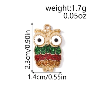 Colgante de búho de metal con purpurina para hacer pulseras y collares DIY