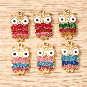 Amuletos de Búho de Aleación de Zinc con Diamantes de Imitación para Creación de Joyas DIY Collares Pulseras Pendientes