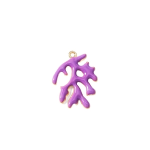 Gouden koraalhangers met paars emaille voor DIY sieraden en halskettingen
