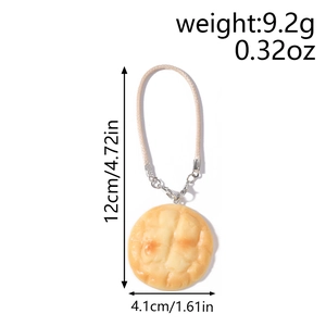 Detailed view of artificial waffle pendant with dimensions and weight measurements
