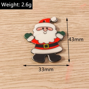 Vue détaillée du pendentif Père Noël avec dimensions 43mm x 33mm et poids de 2,6g